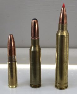 Range of .30 cal ammunition used for hunting 